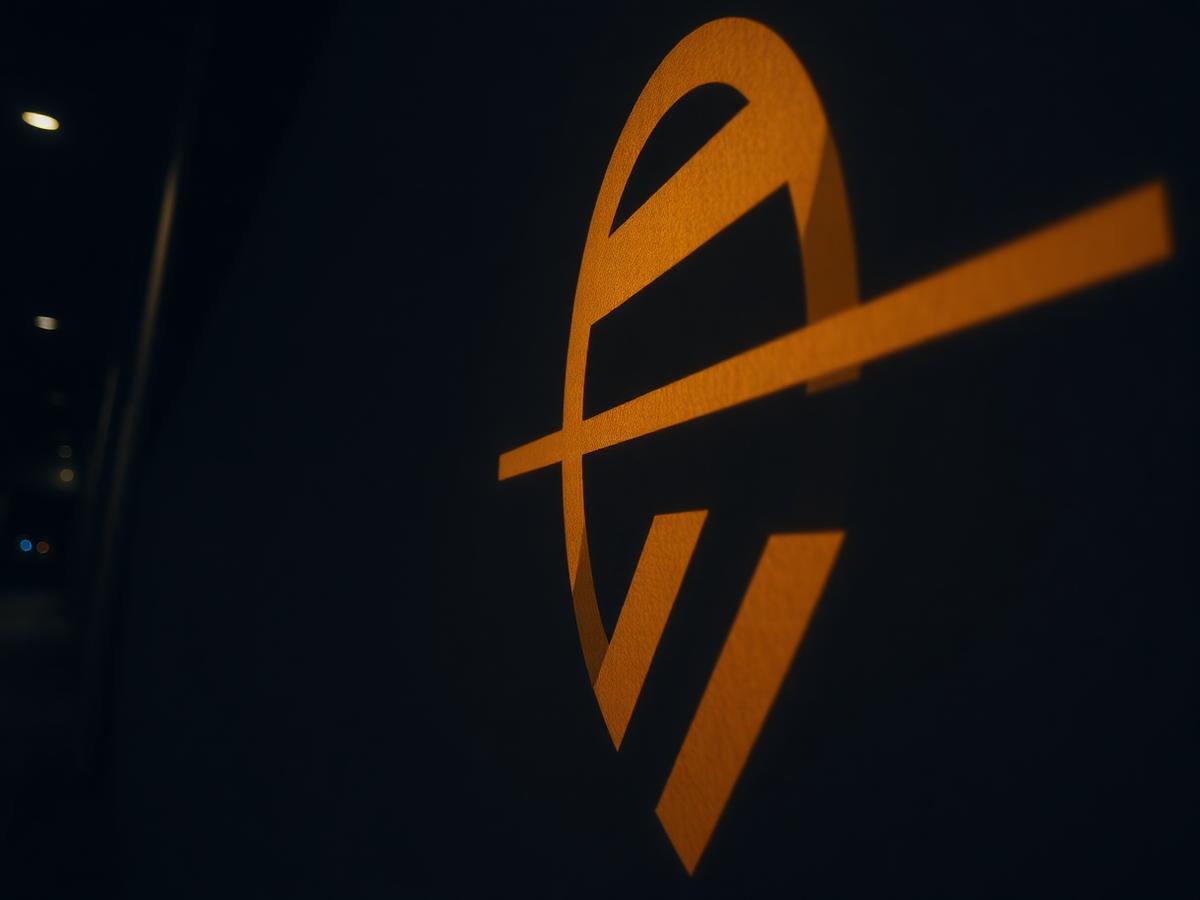 Projection gobo nette d’un motif sur une façade en soirée