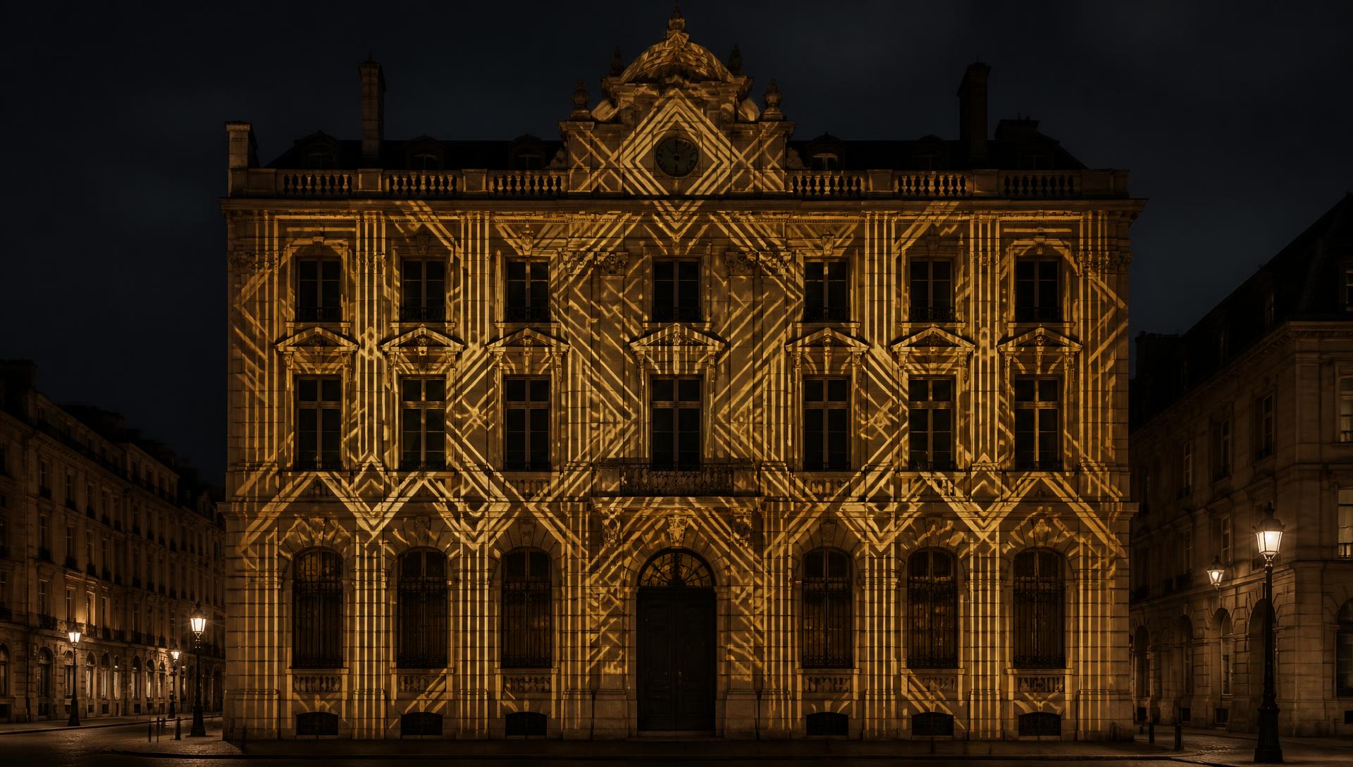 Gebouw in beeld gebracht met een grote projectie
